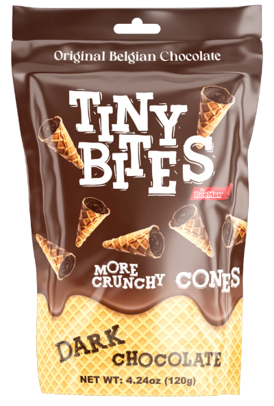 Tiny Bites Mini Waffle Cones Dark Chocolate 4.24oz 12ct